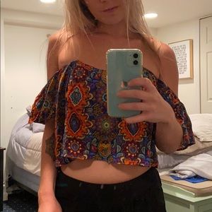 Multi-color Off The Shoulder Top